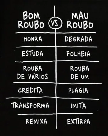 (Retirado do livro: “Roube como um artista” de Austin Kleon.)