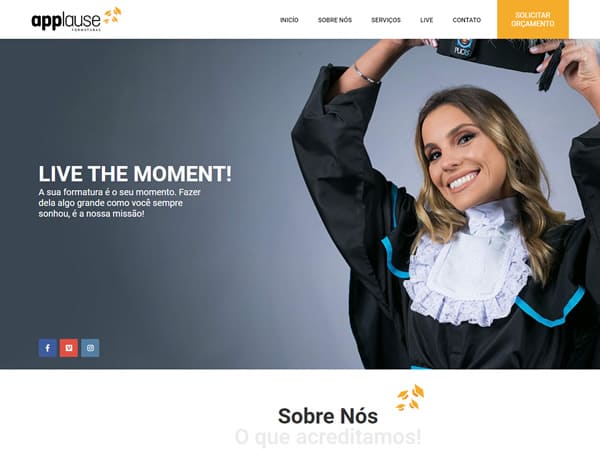 Criação de Site para produtora de formaturas Criação de Site para produtora de formaturas